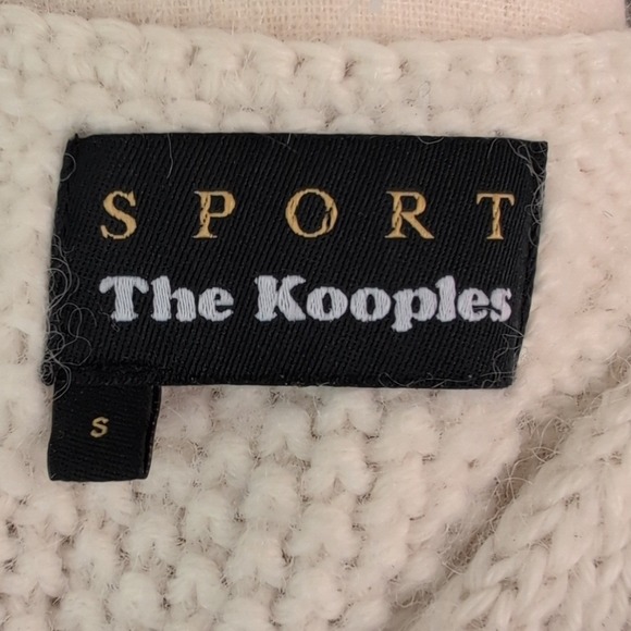 The Kooples Sport‎ Ivory Alpaca Wool Blend Cable Knit V-Neck Sweater Size Small - Picture 8 of 10